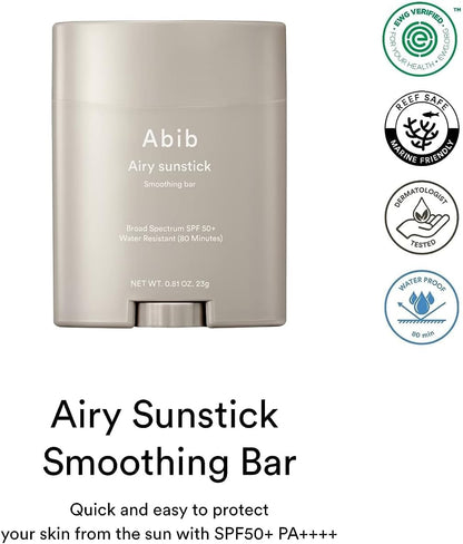 Abib - Airy Sunstick Smoothing Bar SPF50+ PA++++ - 23g