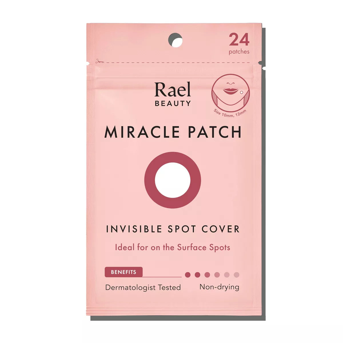 Rael Beauty Miracle Patch Invisible Acne Pimple Treatment for All Skin Types, Spot Cover, 24 Count