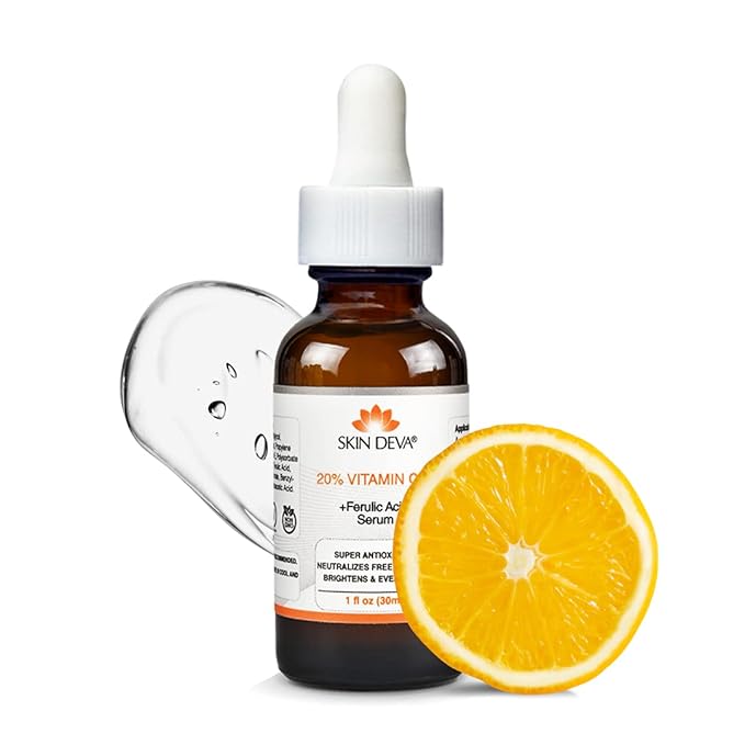 SKIN DEVA 20% Vitamin C Serum for Face with Vitamin E Plus Ferulic Acid Skincare Serum 1 fl oz 30 ML