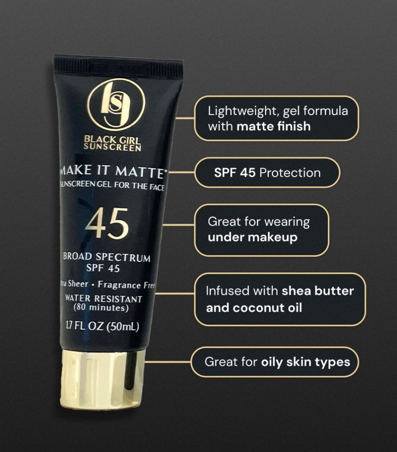 Black Girl Sunscreen Make It Matte™ SPF45 - 50ml