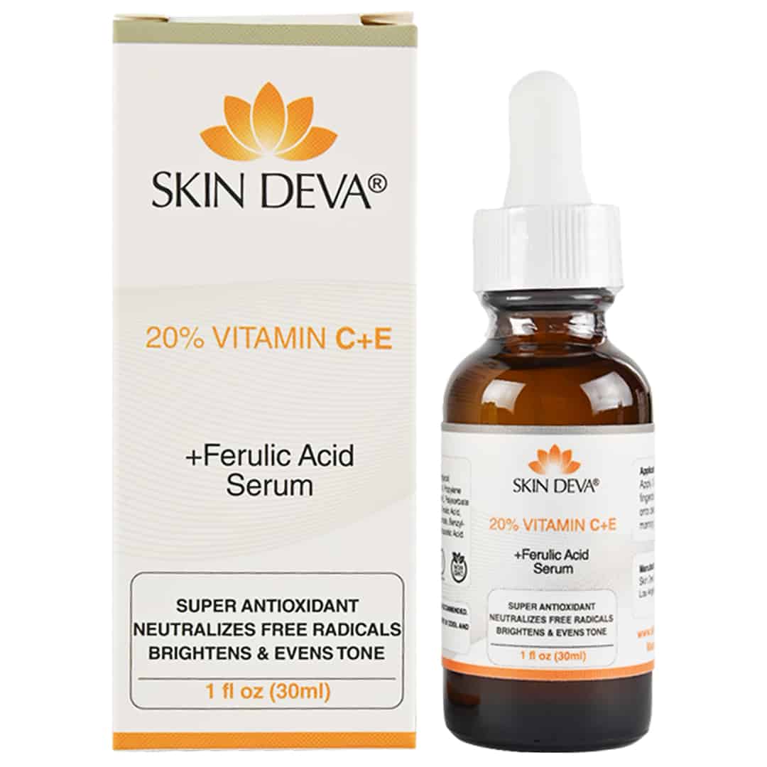 SKIN DEVA 20% Vitamin C Serum for Face with Vitamin E Plus Ferulic Acid Skincare Serum 1 fl oz 30 ML