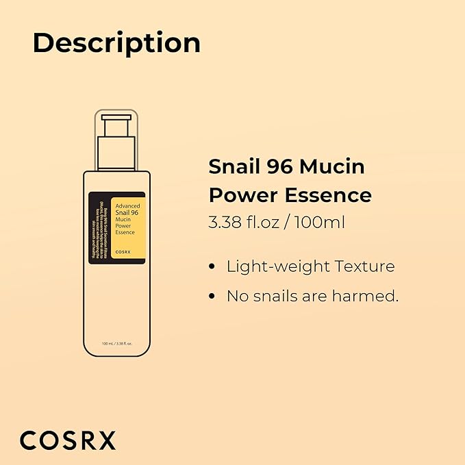 COSRX Snail Mucin 96% Power Repairing Essence 3.38 OZ/100ML